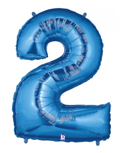 Folienballon Zahl 2 blau
