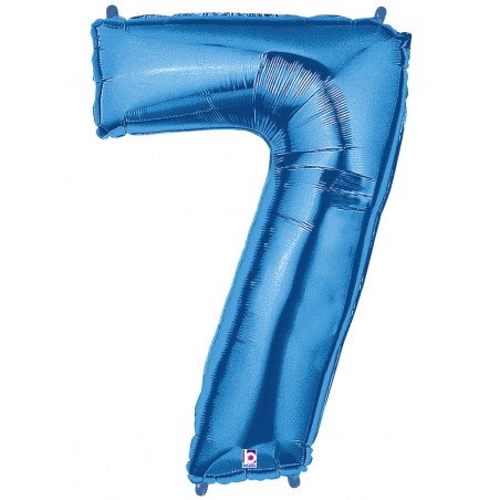 Folienballon Zahl 7 blau
