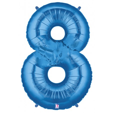 Folienballon Zahl 8 blau