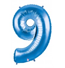 Folienballon Zahl 9 blau