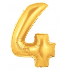 Folienballon Zahl 4 gold