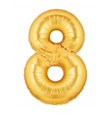 Palloncino foil numero 8 oro