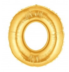 Folienballon Zahl 0 gold