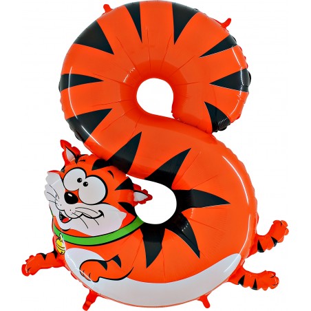 Folienballon Zahl 8 Tiermotiv