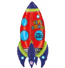 Folienballon Happy Birthday Rakete