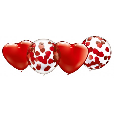 Konfetti-Herz-Ballon-Set