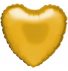 Ballon aluminium "coeur" en or