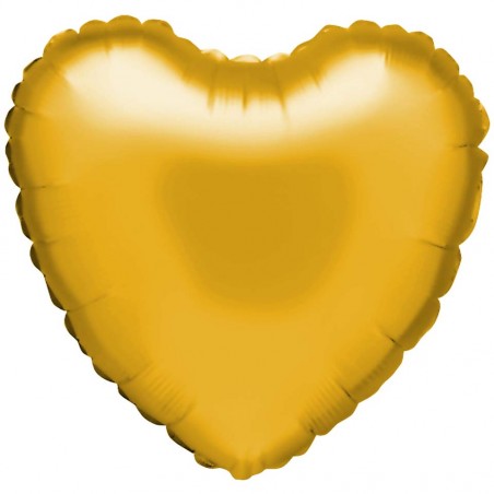 Ballon aluminium "coeur" en or