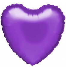 Ballon aluminium "coeur" en violet