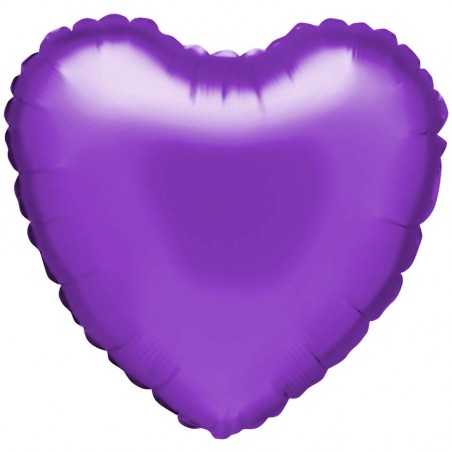 Ballon aluminium "coeur" en violet
