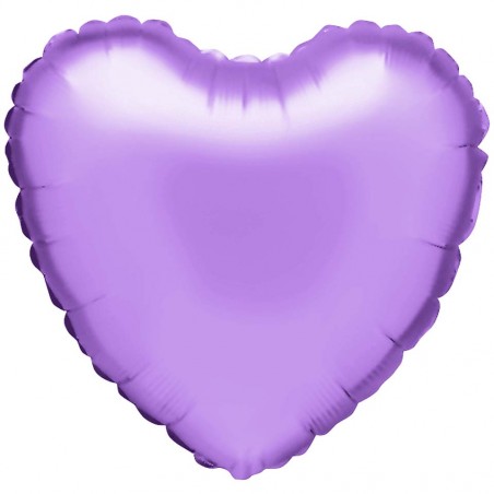 Ballon aluminium "coeur" en lumière violette