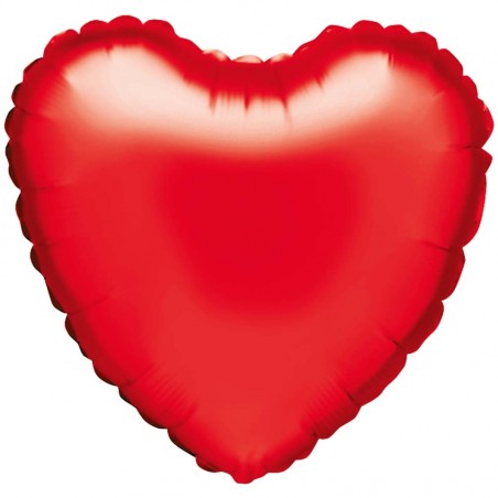 Ballon aluminium "coeur" en lumière rouge