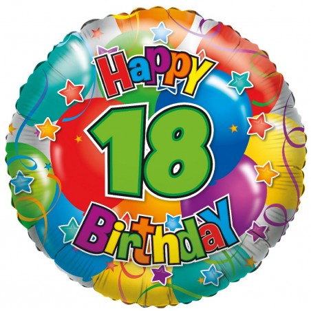 Folienballon "18" Happy Birthday