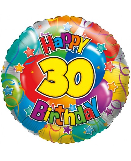 Folienballon "30" Happy Birthday