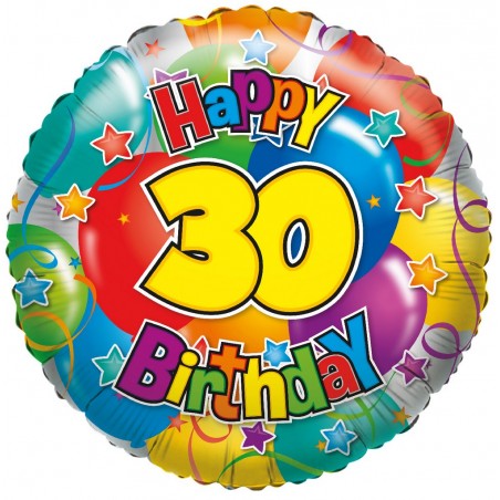 Folienballon "30" Joyeux anniversaire