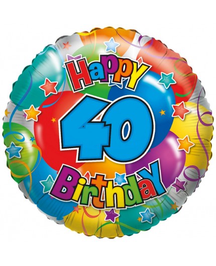 Folienballon "40" Joyeux anniversaire