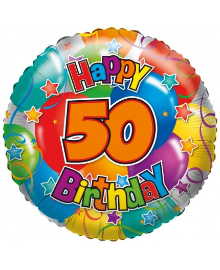 Folienballon "50" Happy Birthday