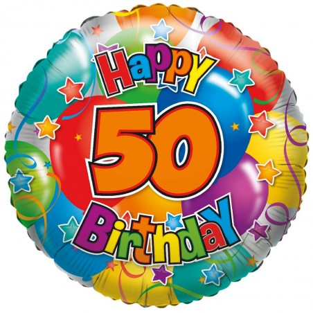 Folienballon "50" Joyeux anniversaire