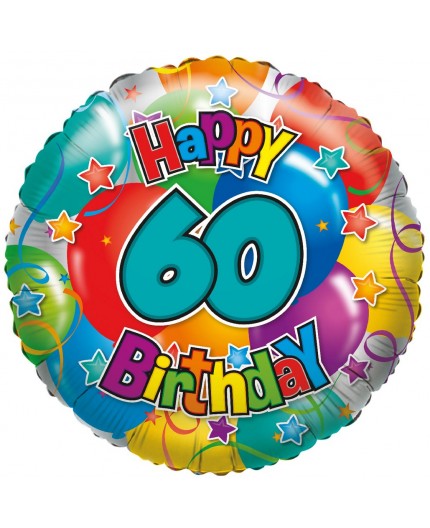 Folienballon "60" Happy Birthday