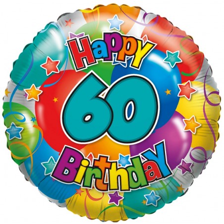 Folienballon "60" Joyeux anniversaire