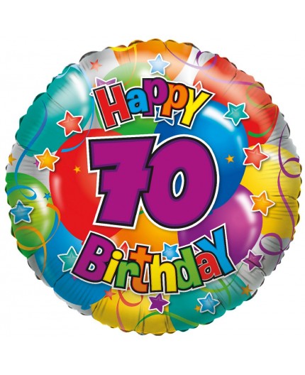 Folienballon "70" Joyeux anniversaire