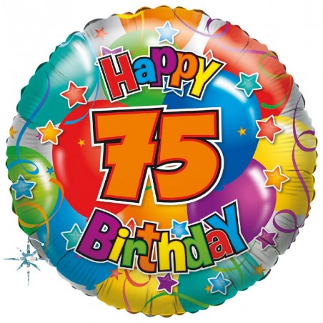 Folienballon "75" Joyeux anniversaire
