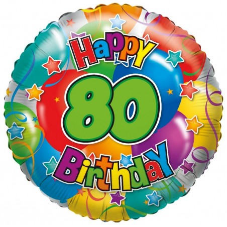 Folienballon "80" Happy Birthday