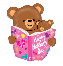 Palloncino in foil, Happy Mothers Day, oro, cuori pastello