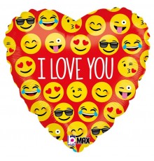 Ballon aluminium "Love you Heart"