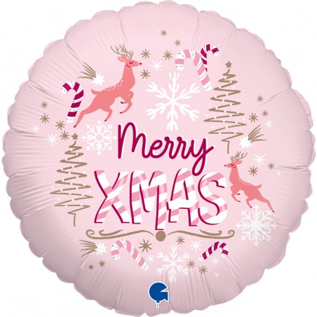 Palloncino foil "Pink Merry XMAS"